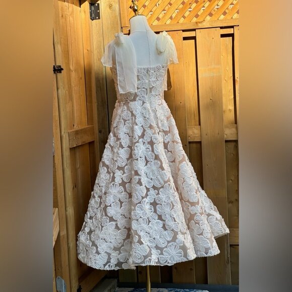 🆕 BRONX & BANCO 🧿 NWOT Sabrina White Bridal Midi Dress, Sz M / US 6 - Picture 7 of 15